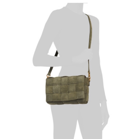 NWT VIOLA CASTELLANI Olive green Suede Cassette Crossbody Made In Italy - Picture 5 of 5